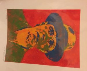 Joseph Beuys rot - gelb -grün Porträt Detlev van Raavenswaay-140